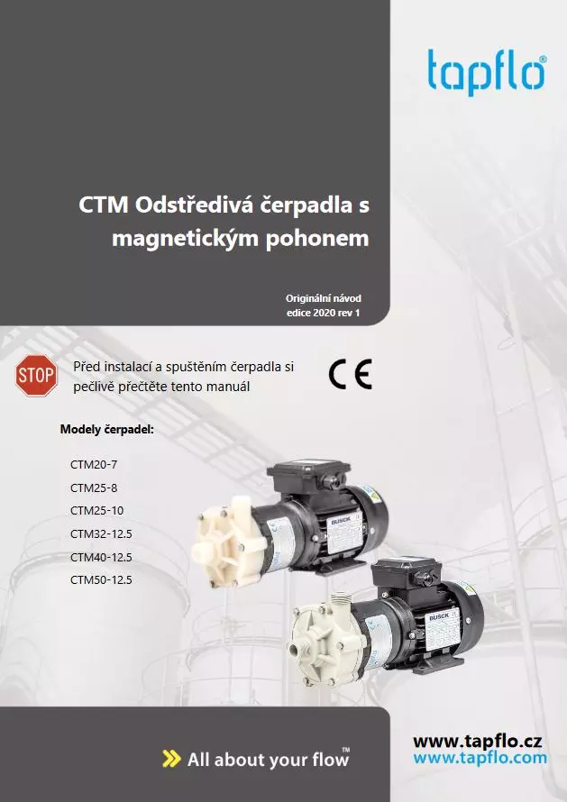 Manual CTM Odstředivá čerpadla